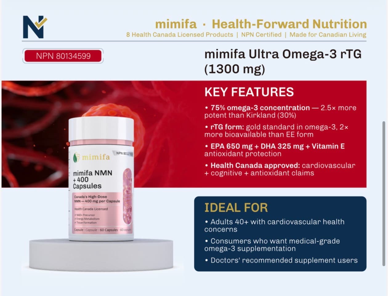 Ultra Omega-3 rTG 1300mg